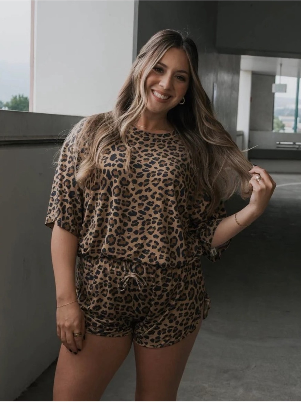 Forever French leopard lounge set- M- new